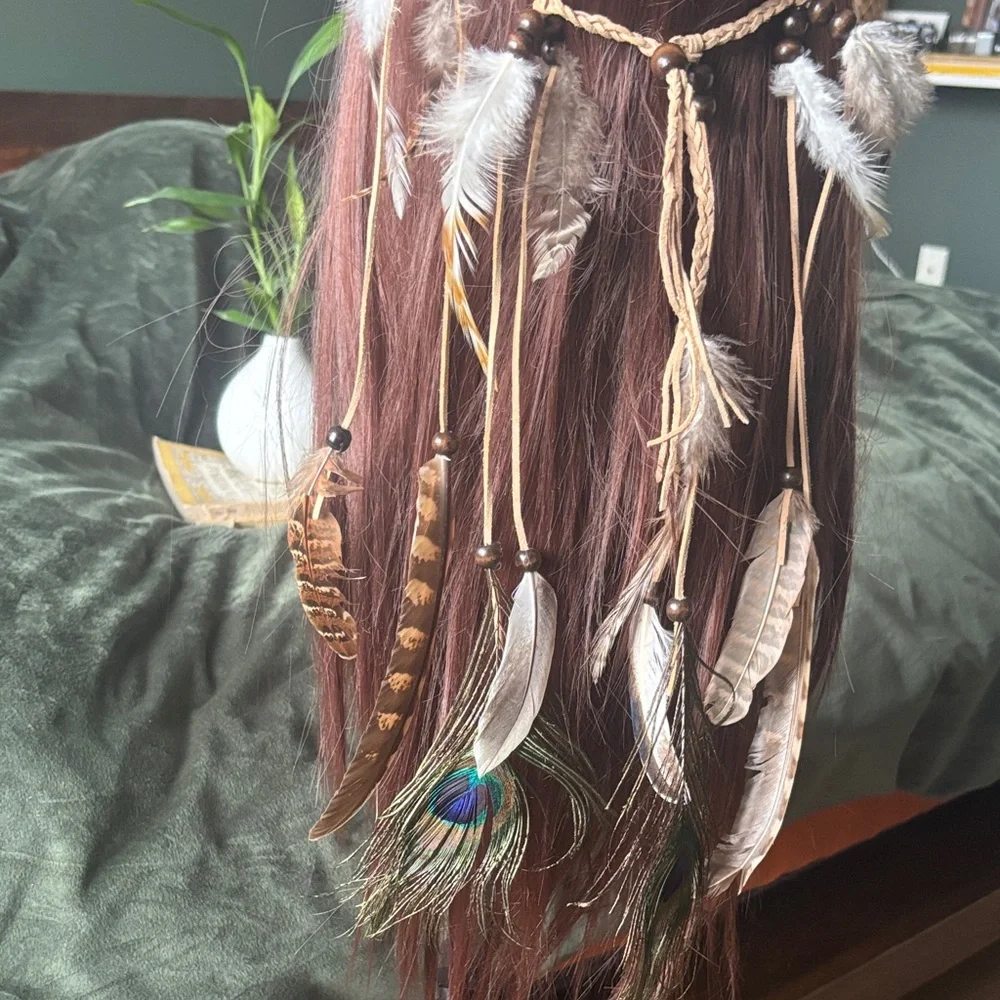 Boho Festival Feather Hair dress - Picture 3 of 3